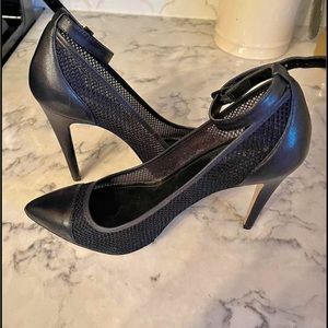 BCBG black heels with strap- worn 1x
